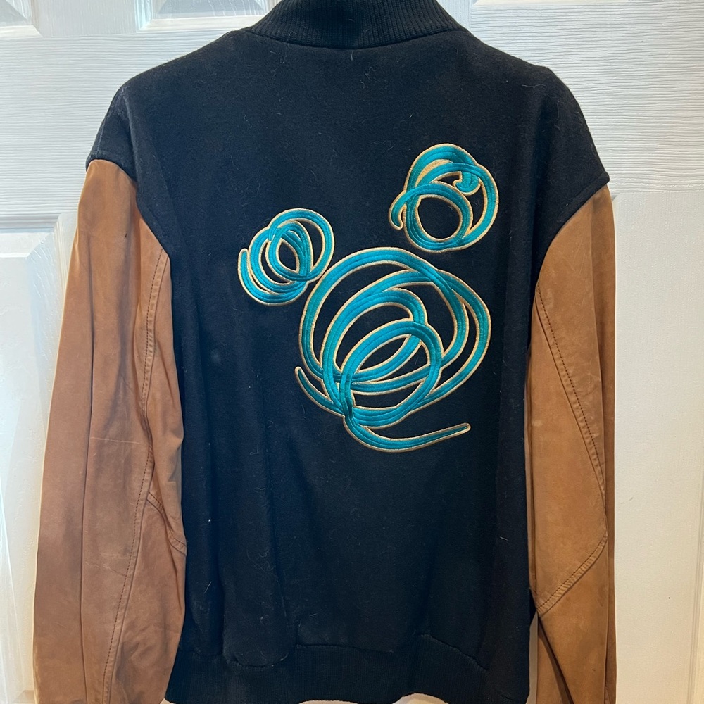 Vintage Disney QUEST varsity jacket wool & leather. Rare!